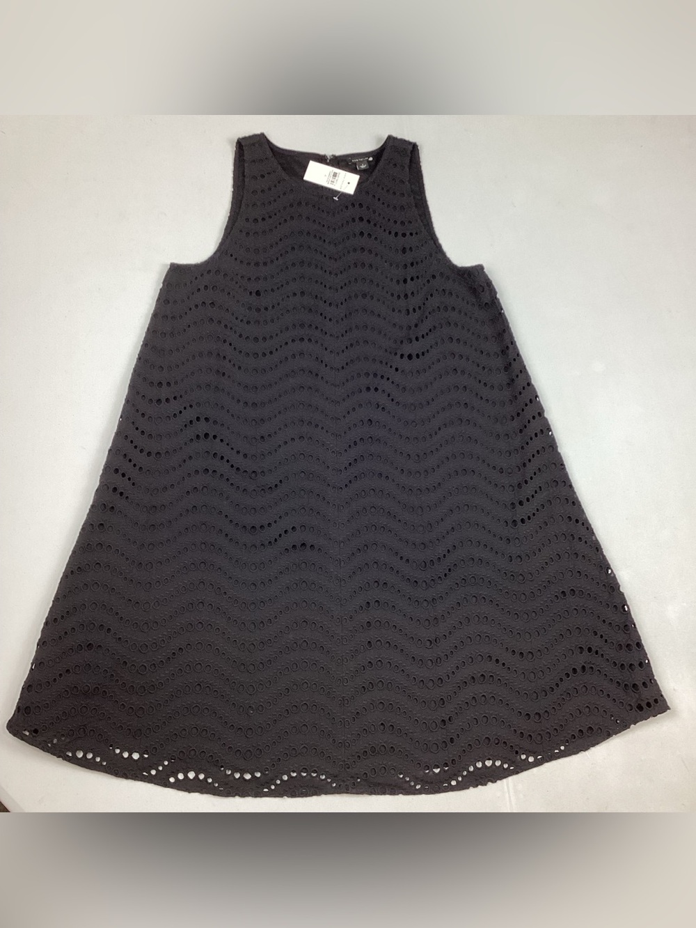Ann Taylor Black Cotton Sleeveless Eyelet Dress Size 4 NEW With Tag!